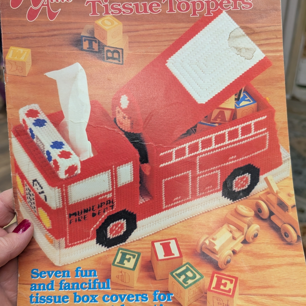 Red Fire Truck Tissue Box Cover